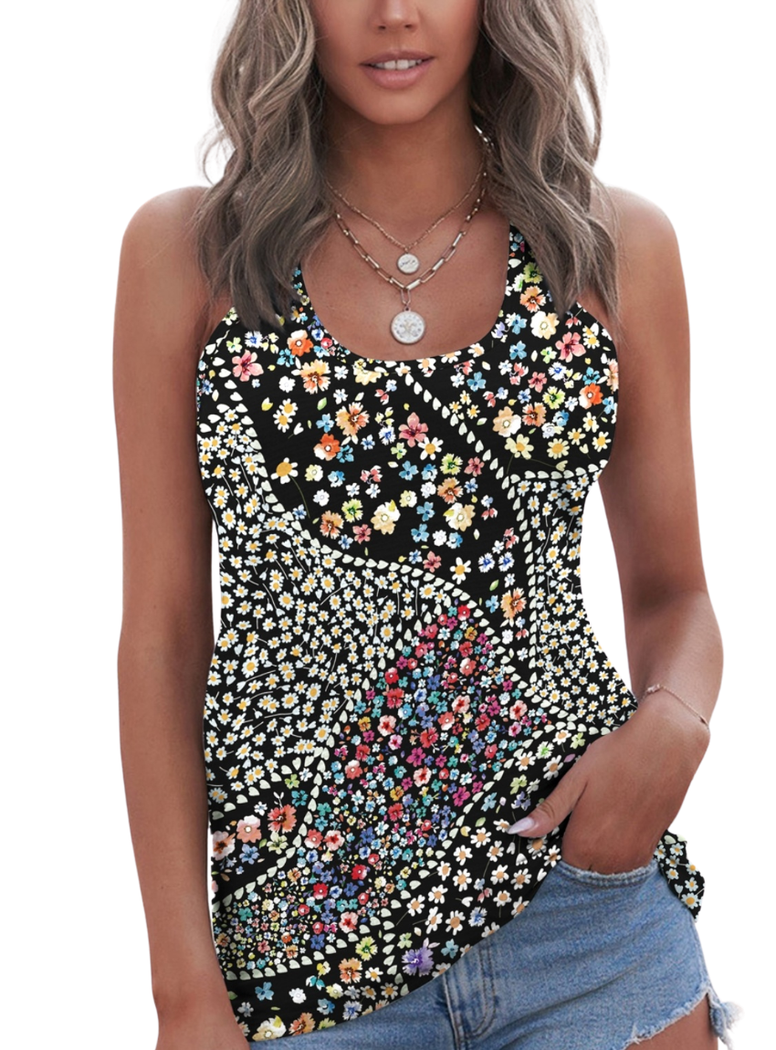 Ditsy Floral Wide Strap Tank - Whimsical Appalachian Boutique