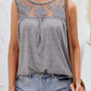 Lace Detail Round Neck Tank Top - Whimsical Appalachian Boutique