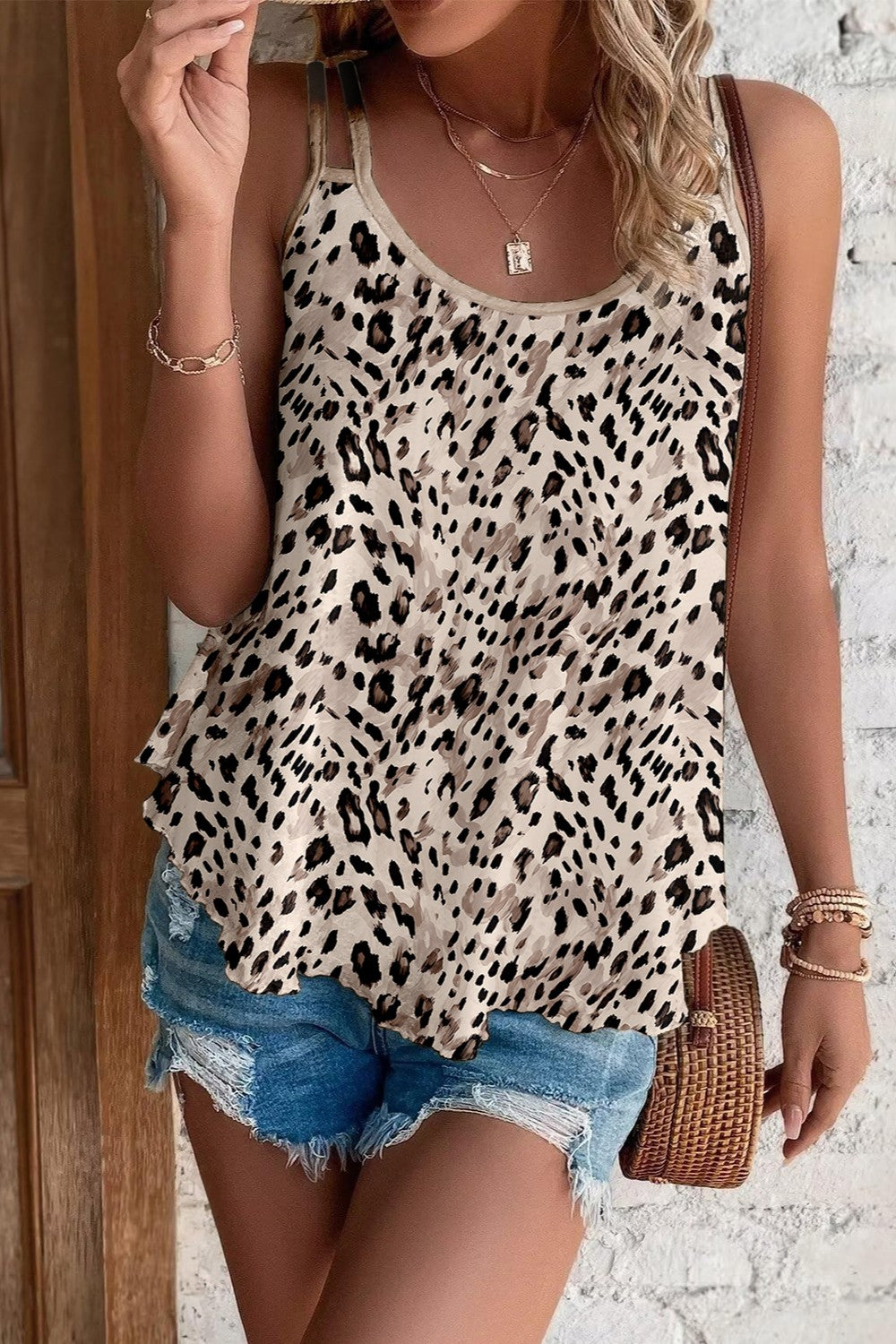 Wild & Stylish Leopard Print Round Neck Cami - Whimsical Appalachian Boutique