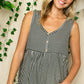 Plus Size Striped Babydoll Tank Top - Whimsical Appalachian Boutique