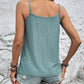 Lace Trimmed Spaghetti Strap Eyelet V-Neck Cami - Whimsical Appalachian Boutique