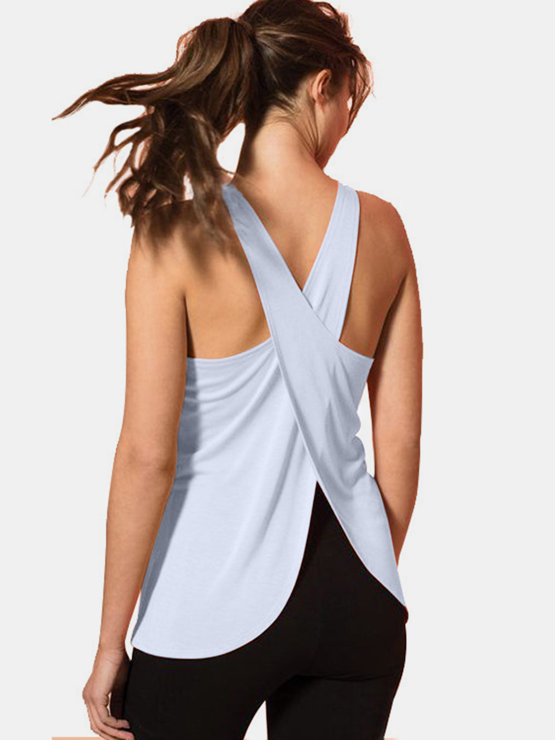 Crisscross Scoop Neck Active Tank Top - Whimsical Appalachian Boutique