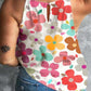 Flower Printed Round Neck Tank - Whimsical Appalachian Boutique