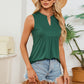 Classic Notched Neck Sleeveless Shirt - Whimsical Appalachian Boutique