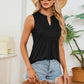 Classic Notched Neck Sleeveless Shirt - Whimsical Appalachian Boutique