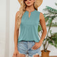 Classic Notched Neck Sleeveless Shirt - Whimsical Appalachian Boutique