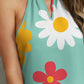 Retro Flower Grecian Neck Tank - Whimsical Appalachian Boutique