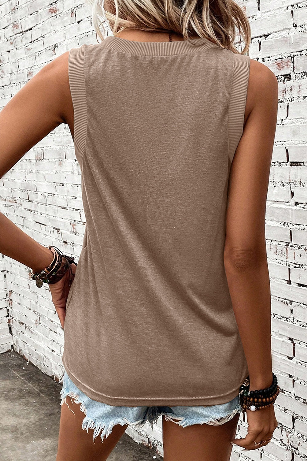 Women’s V-Neck Wide Strap Sleeveless Tank Top - Whimsical Appalachian Boutique