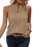 Women’s Textured Notched Neck Sleeveless Top - Whimsical Appalachian Boutique