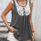 Lace Contrast Scoop Neck Tank Top - Whimsical Appalachian Boutique