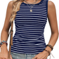 Striped Round Neck Tank - Whimsical Appalachian Boutique