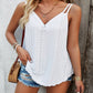 Eyelet V-Neck Double Strap Cami - Whimsical Appalachian Boutique