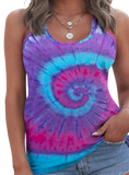 Printed Scoop Neck Racerback Tank - Whimsical Appalachian Boutique