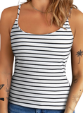 Classic Summer Striped Round Neck Tank Top