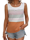 Color Block Striped Scoop Neck Tank Top