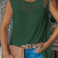 Full Size Lace Round Neck Tank - Whimsical Appalachian Boutique