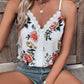 Lace Detail Printed V-Neck Cami - Whimsical Appalachian Boutique