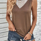 Lace Detail Round Crewneck Tank - Whimsical Appalachian Boutique