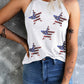 Sequin Flag Grecian Neck White Tank Top - Whimsical Appalachian Boutique