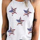 Sequin Flag Grecian Neck White Tank Top - Whimsical Appalachian Boutique