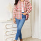 Women’s plaid shirt with no-stretch fabric for a polished fit.
