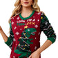 front view of Tree-Rex Christmas sweater with festive dinosaur graphic
