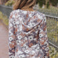 Lightweight floral hoodie with zipper and front pockets for women
