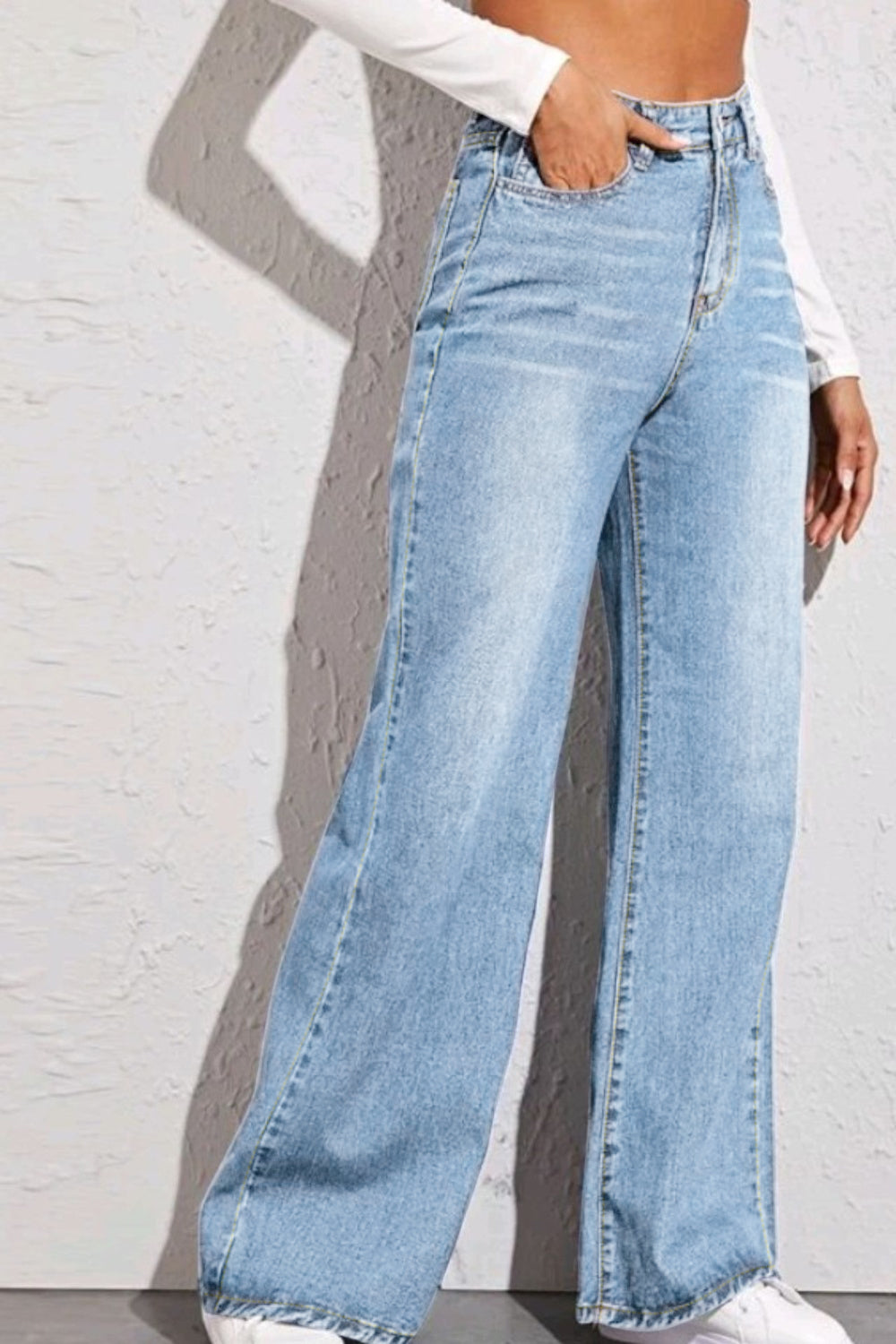 Fashionable High Waist Wide Leg Jeans perfect for various occasions.