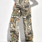 Trendy loose fit camo straight leg pants
