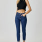 Embellished Mid Rise Crop Skinny Leg RISEN Jeans