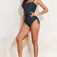 Trendy navy monokini for the beach or pool
