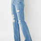 Judy Blue High-Rise Distressed Bootcut Jeans offering a flattering fit and unique style.