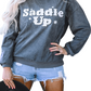 Relaxed fit Saddle Up sweatshirt perfect for casual outings.