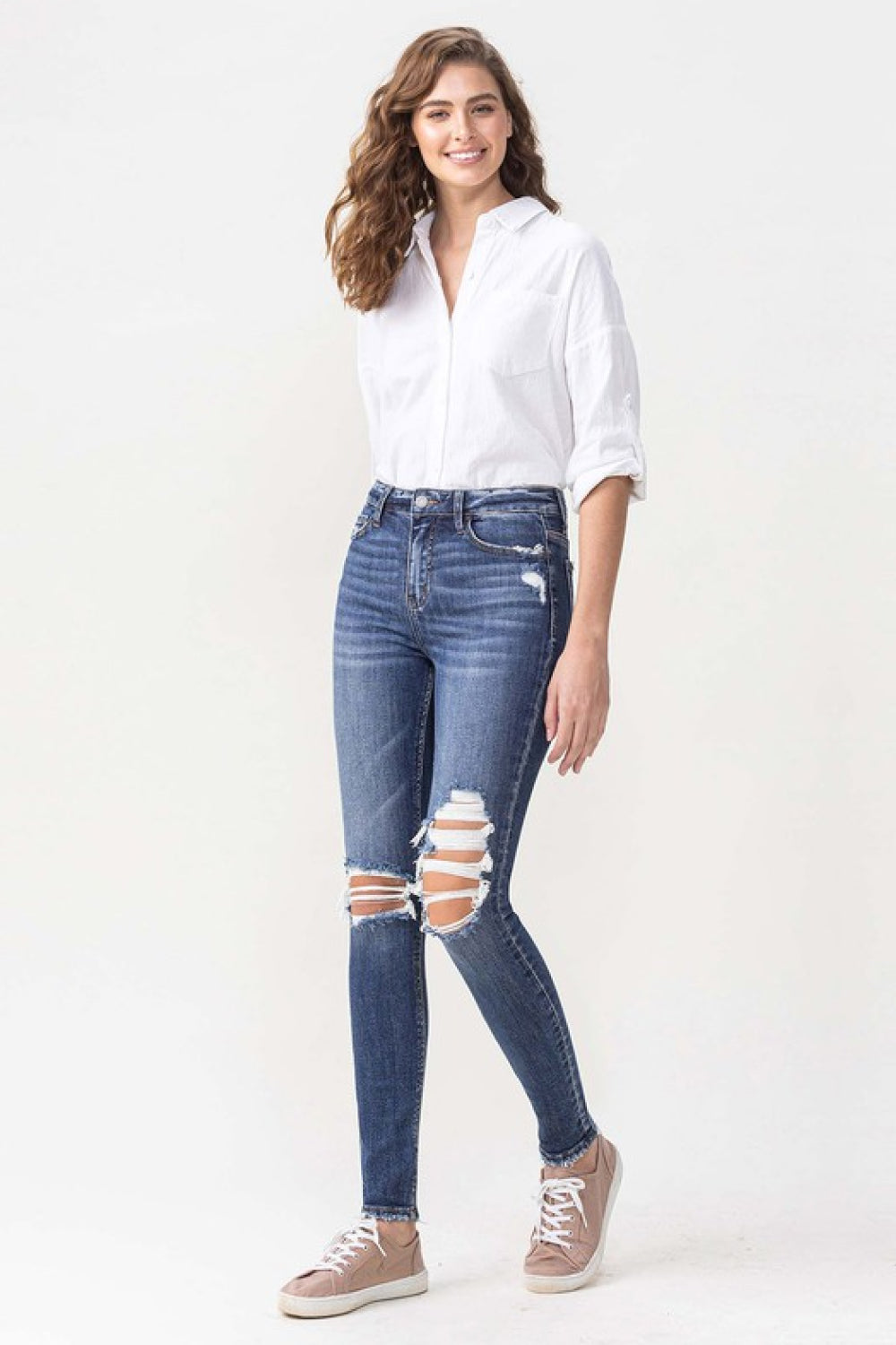 Versatile Lovervet Hayden high rise skinny jeans suitable for casual and dressy outfits.