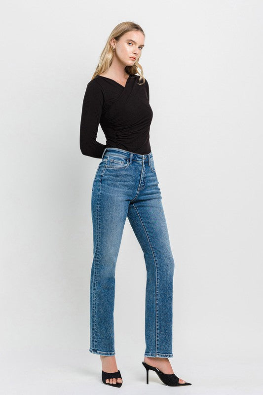 Classic high-rise straight jeans for women by Flying Monkey.