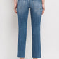 Classic cropped slim straight jeans in medium wash for a timeless look.
