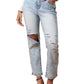 Vibrant high rise distressed skinny jeans
