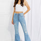 5-button fly flare jeans by Vibrant M.I.U. with a casual retro vibe.
