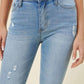 Vibrant M.i.U high waisted skinny jeans with distressed knee
