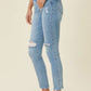 Vibrant M.i.U high waisted skinny jeans with distressed knee
