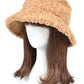 Warm shearling faux fur hat for cold weather
