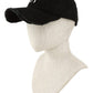 Stylish black baseball hat with ribbon accent
