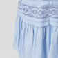 Halter Neck Lace Trim Boho Mini Whimsical Blue Dress