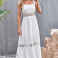 Crochet Wide Strap Whimsical White Midi Dress | Appalachian Style