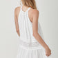 Halter Neck Lace Trim Boho Mini Whimsical White Dress