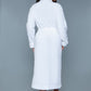 Soft white plush robe with long sleeves and a belted waist, perfect for chilly days at home.
