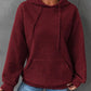 cozy wine waffle knit hoodie with kangaroo pocket
