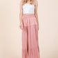 Comfortable ruffle maxi skirt with lace detail at the waist.
