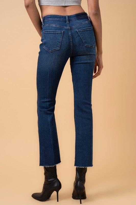 Stylish Insane Gene Crossover Step Hem Crop Bootcut Jeans perfect for various occasions.