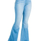 Retro-inspired GJG Denim Logan Bell Bottom Jean in light blue
